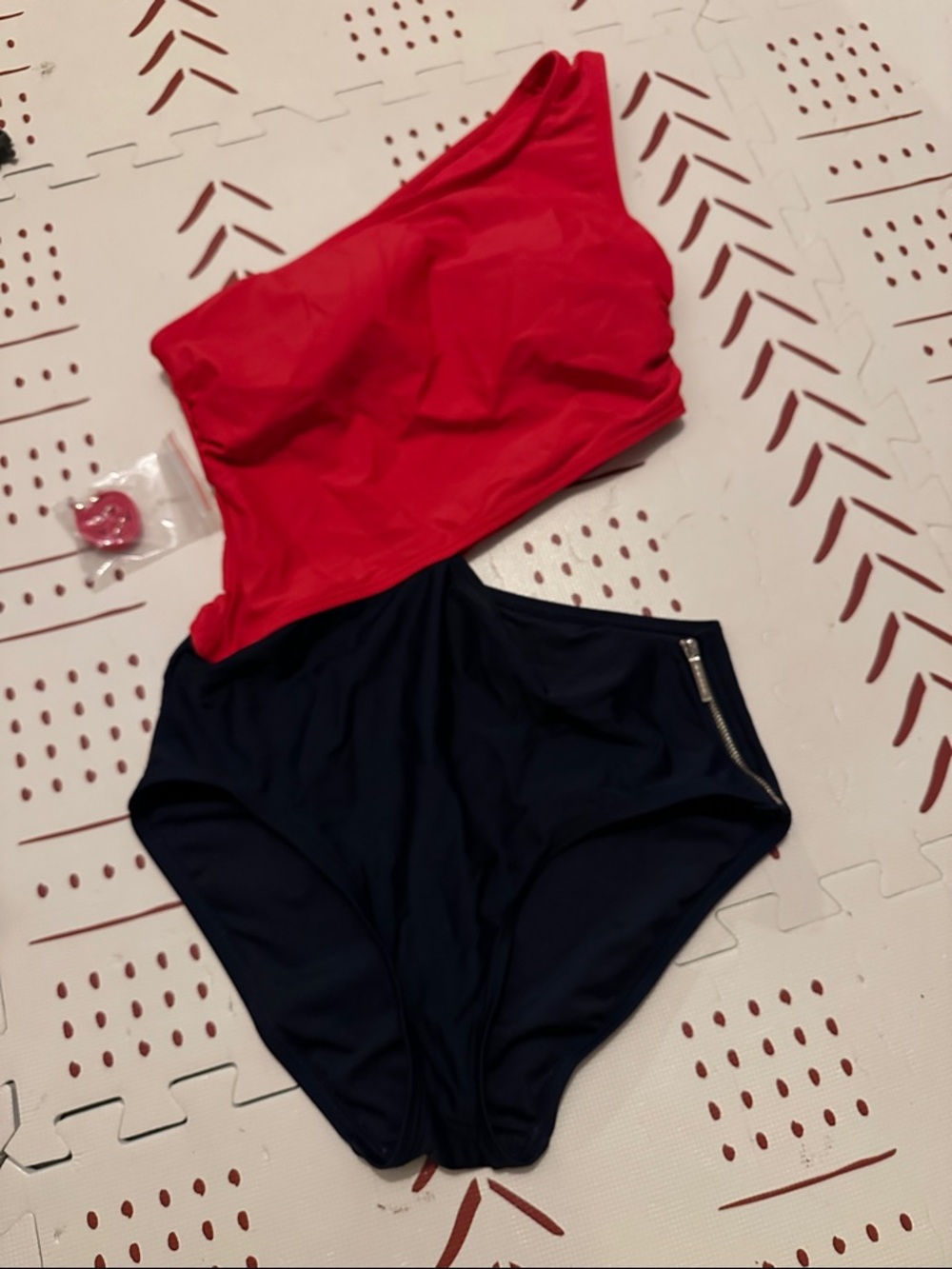 MICHAEL Michael Kors Red and Navy One-Piece Swimsuit